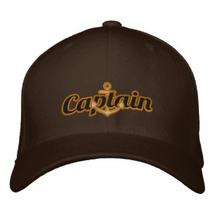 Elegant Captain Nautical Anchor Large Embroidery Embroidered Hat