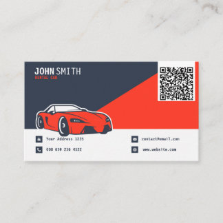 Elegant Car Rental | Blue Red Business Card