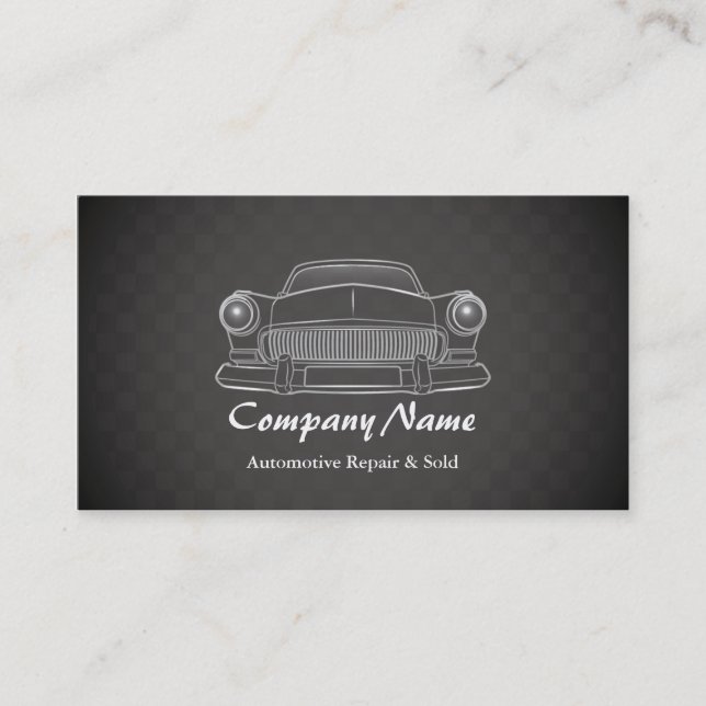Elegant Car Retro Automotive Repair business cards (Front)