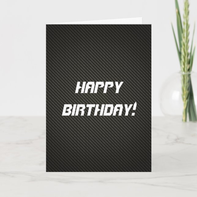 Elegant Carbon Fibre Birthday Card (Front)