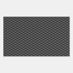 Elegant Carbon Fibre Style Print Decor Rectangular Sticker