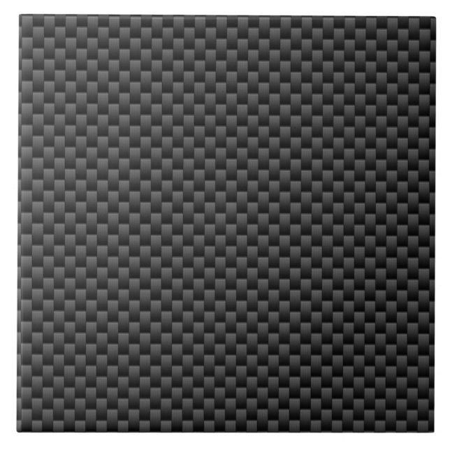 Elegant Carbon Fibre Style Print Decor Tile (Front)