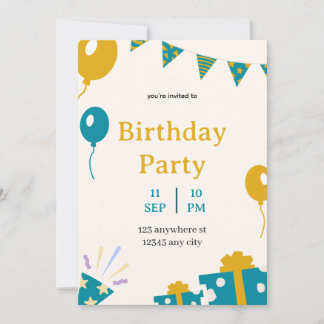elegant card for birthday invitation 