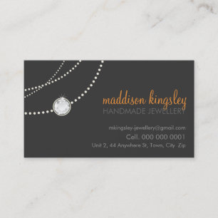 elegant card stylish necklace grey orange