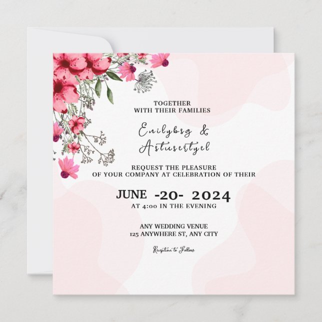 Elegant Card Wedding Invitation Card Design (Front)