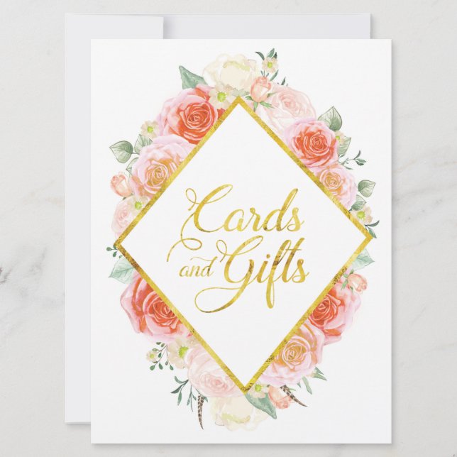 Elegant Cards and Gifts Table Sign - 6.5" x 8.75" (Front)