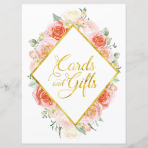 Elegant Cards and Gifts Table Sign - 6.5" x 8.75"