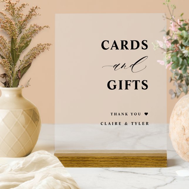 Elegant Cards and Gifts Wedding Frosted  Acrylic Sign (Creator Uploaded)