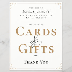 Elegant Cards & Gifts Here Sign Poster