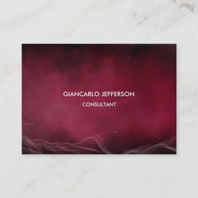 Elegant Carmine Red Minimalist Professional Chubby Business Card (Front)