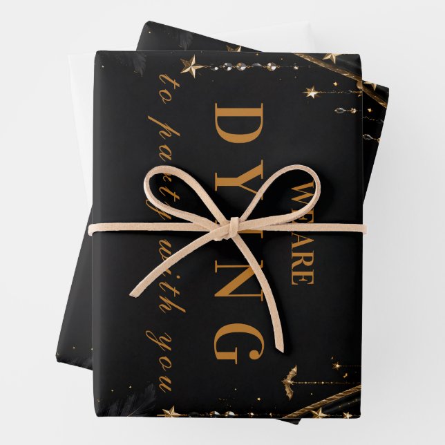 Elegant Carnival Halloween Party Wrapping Paper Sheet (In situ)