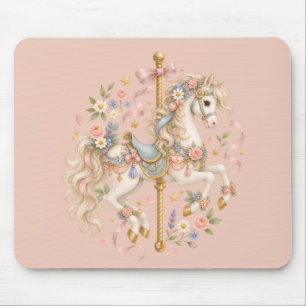 Elegant Carousel Horse French Fairytale Mouse Mat