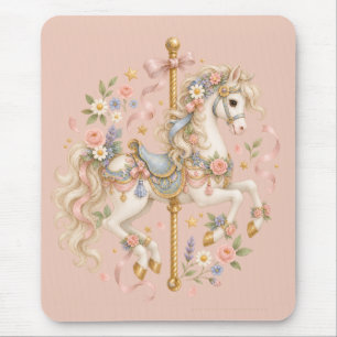 Elegant Carousel Horse French Fairytale Mouse Mat