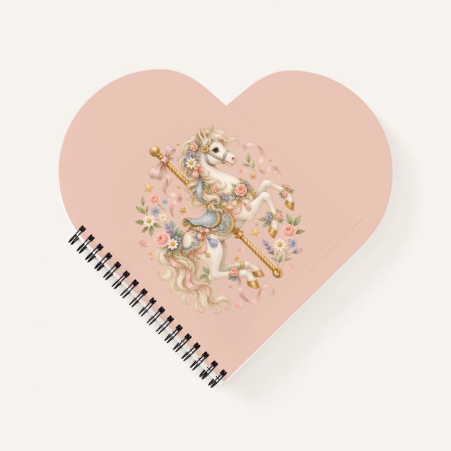 Elegant Carousel Horse French Fairytale Notebook (Front)