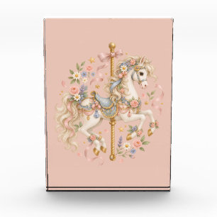 Elegant Carousel Horse French Fairytale Photo Block