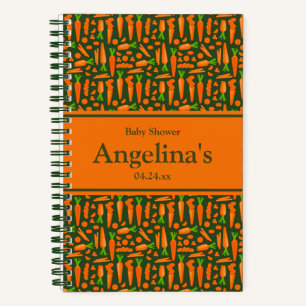 Elegant Carrot Baby Shower Gift List Notebook