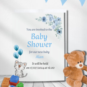 Elegant cart Boy's Baby shower Invitation 
