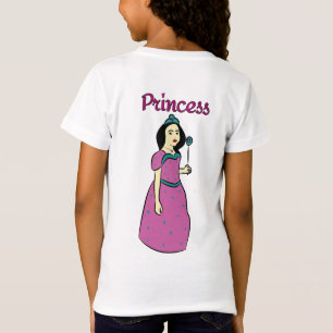 Elegant Cartoon Princess in Pink Gown