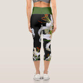 Elegant Casablanca White Oriental Lilies Capri Leggings (Back)