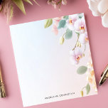Elegant Cascading Pink Orchids Personalised Name Notepad<br><div class="desc">Bring a touch of graceful beauty to your notes with this personalised notepad. Delicate pink orchids cascade down the right side, creating an elegant and visually appealing design. The soft, pastel background enhances the floral motif. Customise this notepad with your own text. Perfect for thank-you notes, special occasions, or everyday...</div>