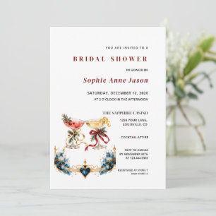 Elegant Casino Bridal Shower Black Gold Invitation