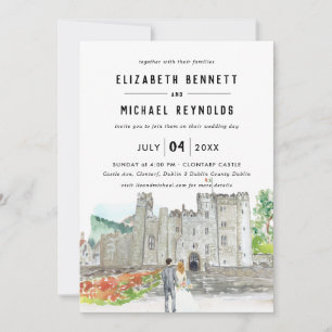 Elegant Castle   Illustrated Wedding Weekend  Invitation
