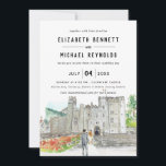 Elegant Castle | Illustrated Wedding Weekend  Invitation<br><div class="desc">Featuring watercolor illustrations of a castle, and greenery landscape with elegant typefaces with weekend details itinerary on the back. This vintage-inspired wedding invitation is perfect for spring, autumn and garden weddings. Event cards can list the festivities surrounding your wedding, such as welcome cocktails, after-parties, and morning after brunches. If you’re...</div>