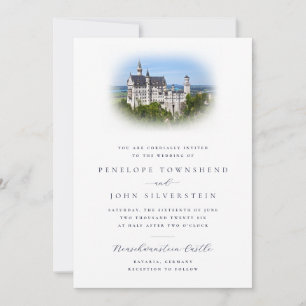 Elegant Castle Photo Overlay Destination Wedding Invitation