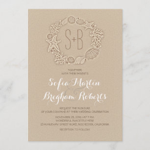 Elegant casual beach wedding invitations