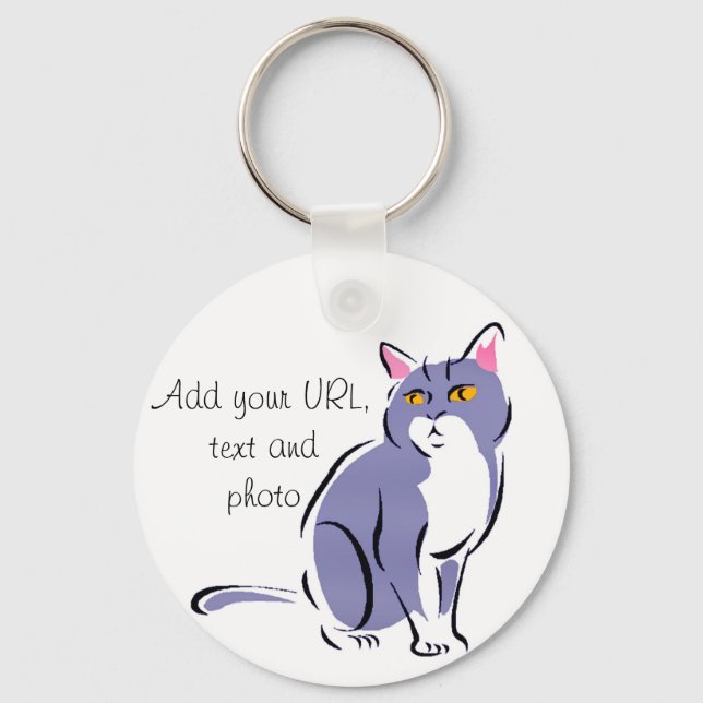 Elegant Cat Key Ring (Front)
