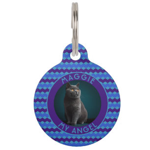 Elegant Cat Mum Gift Chevron Pet Tag