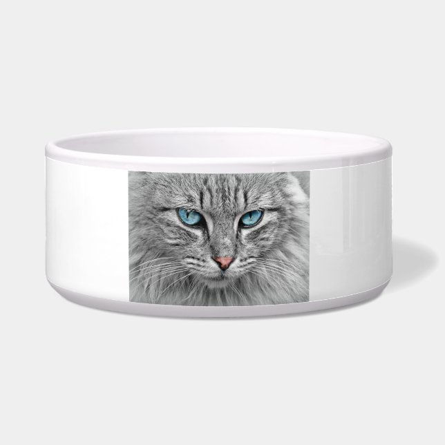 Elegant Cat Portrait Bowl – Regal Feline Design (Front)