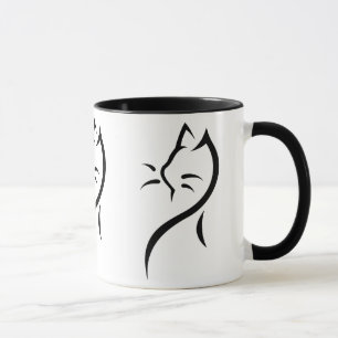 Elegant cat ringer ceramic mug