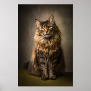 Elegant Cat Studio Portrait Poster