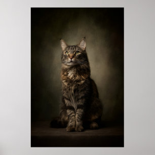 Elegant Cat Studio Portrait Poster