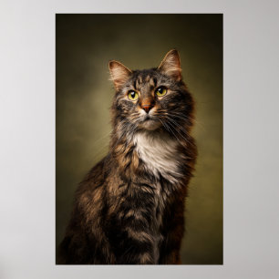 Elegant Cat Studio Portrait Poster