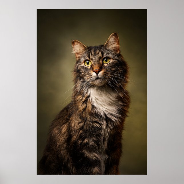Elegant Cat Studio Portrait Poster (Front)