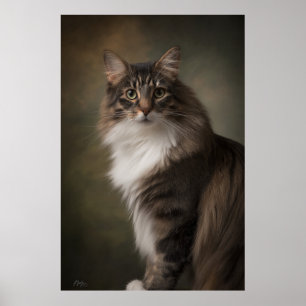 Elegant Cat Studio Portrait Poster