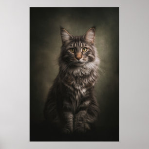 Elegant Cat Studio Portrait Poster