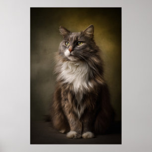 Elegant Cat Studio Portrait Poster