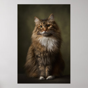 Elegant Cat Studio Portrait Poster