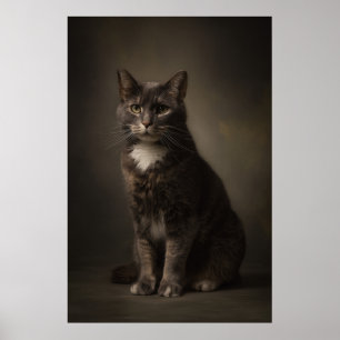 Elegant Cat Studio Portrait Poster