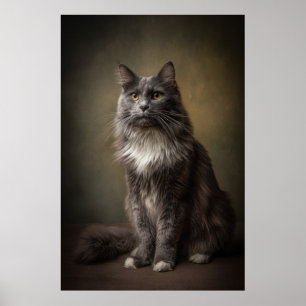 Elegant Cat Studio Portrait Poster