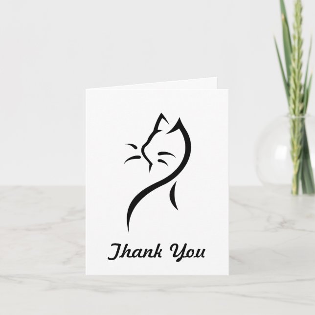 Elegant cat Thank You Note Card (Front)