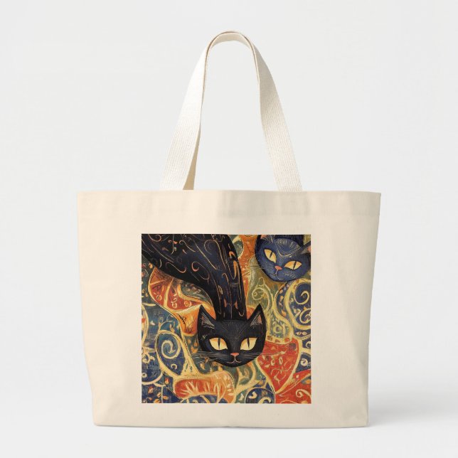 Elegant Cat Tote Bag (Front)