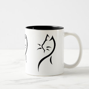 Elegant cat two-toned ceramic mug