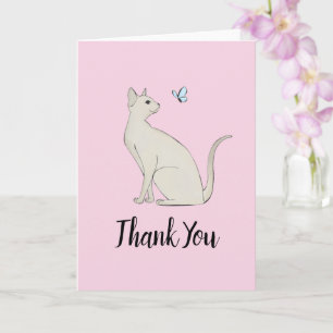 Elegant cat with butterfly card