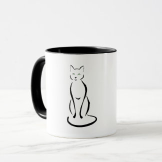 Elegant Cat with Green Eyes Mug