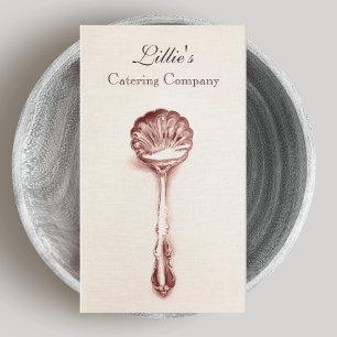 Elegant Catering Personal Chef Vintage Spoon Business Card