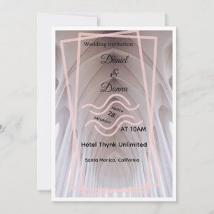 Elegant Cathedral Wedding Invitation   Blush Minim